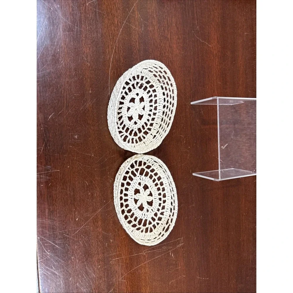 Vtg Crocheted Lidded Trinket Box Cottagecore Decor Starche‎